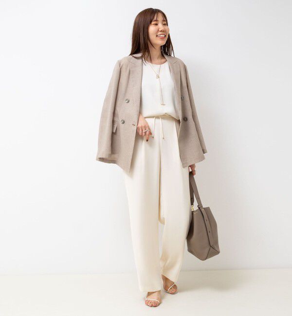 NOLLEY'S sophi「《セットアップ対応》ウォッシャブルダブルクロスサテンイージーワイドパンツ」|その他|