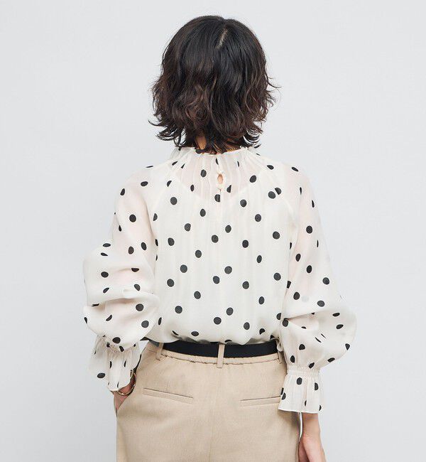 NOLLEY'S「ウォッシャブルピンタックドットプリントブラウス」|シャツ・ブラウス|
