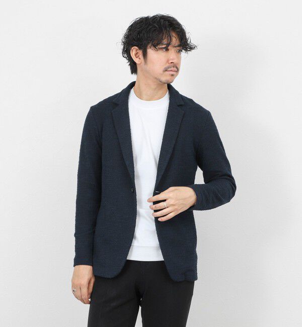 Stutostein「《ビジカジ対応》ツィードジャージーテーラーCD 26SS」|カーディガン|