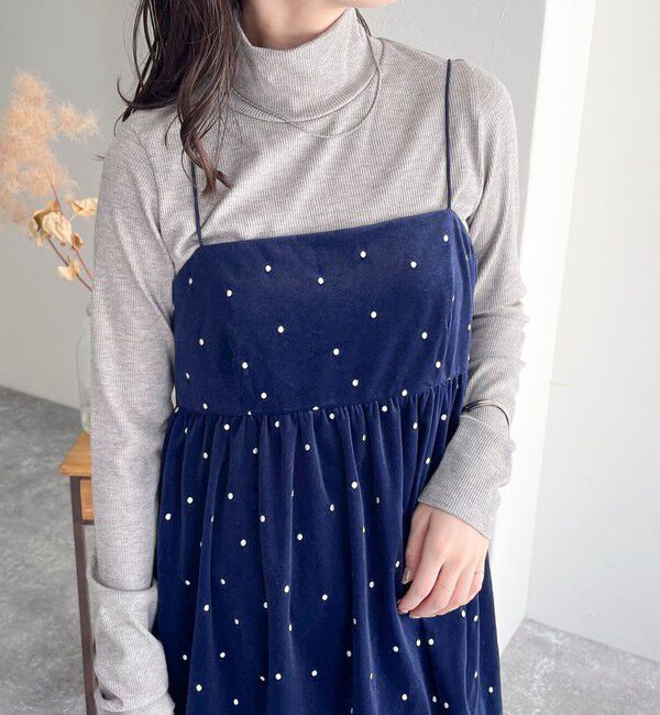 fredy emue「《セットアップ対応》ベロアドット刺繍キャミブラウス」|キャミソール|