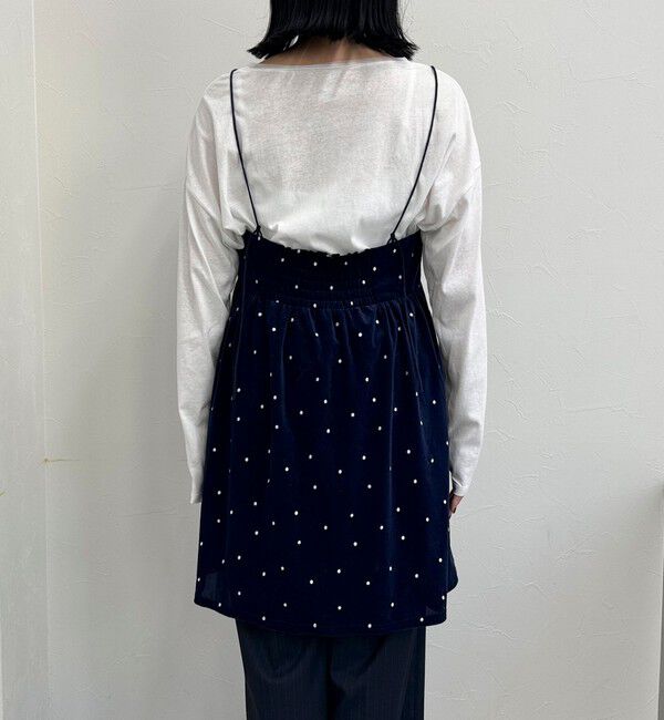 fredy emue「《セットアップ対応》ベロアドット刺繍キャミブラウス」|キャミソール|