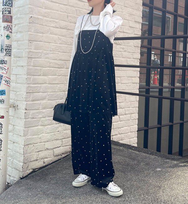 fredy emue「《セットアップ対応》ベロアドット刺繍キャミブラウス」|キャミソール|