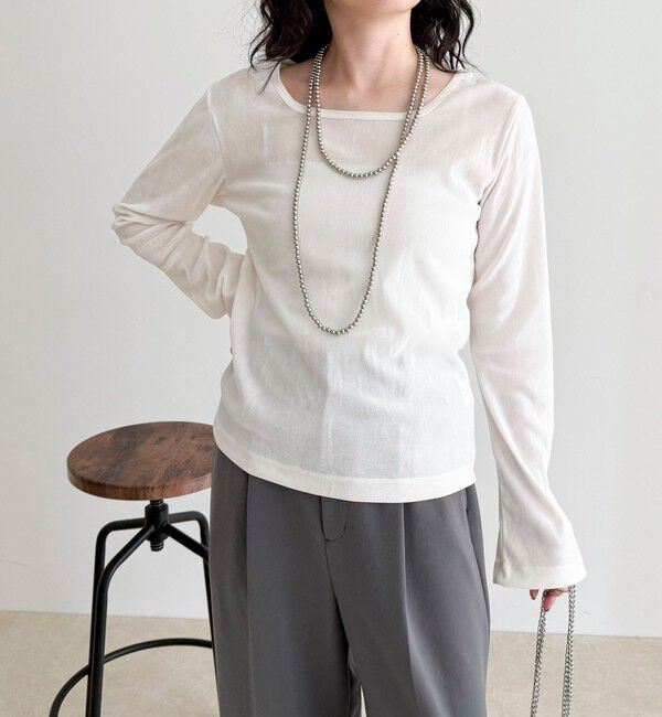 fredy emue「シアーフロッキーフレアスリーブプルオーバー」|Tシャツ・カットソー|