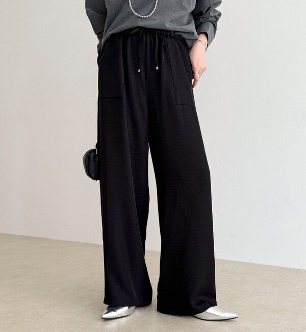 fredy emue「ツイルサテンイージーパンツ」|チノ|ブラック