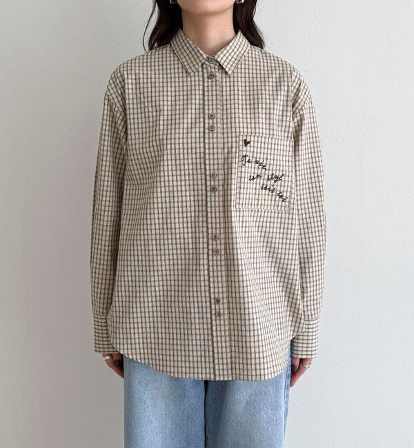 fredy emue「チェック刺繍シャツ」|シャツ・ブラウス|