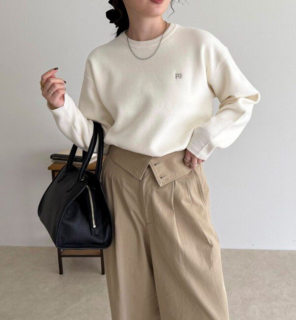 fredy emue「FR刺繍スウェットニットプルオーバー」|ニット・セーター|