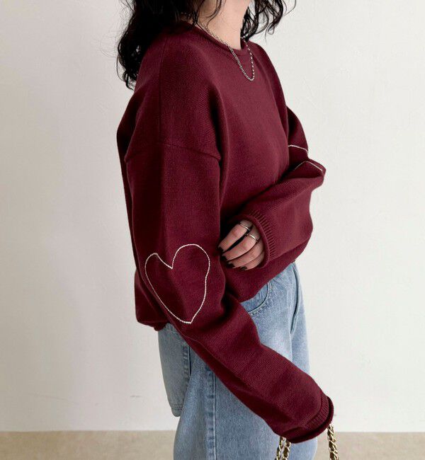 fredy emue「ハートステッチニットプルオーバー」|ニット・セーター|