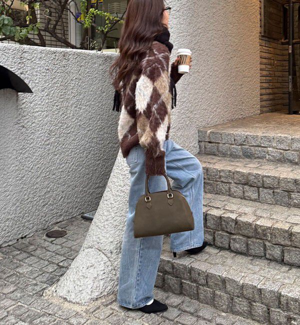 fredy emue「アーガイル柄起毛Ｖネックニット」|ニット・セーター|