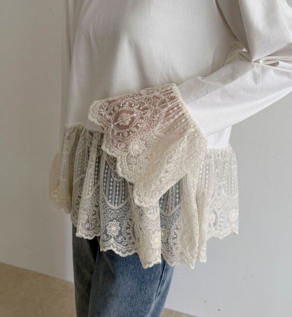 fredy emue「レースドッキングロンTシャツ」|Tシャツ・カットソー|