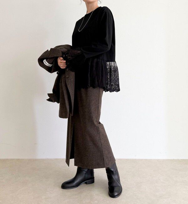 fredy emue「レースドッキングロンTシャツ」|Tシャツ・カットソー|