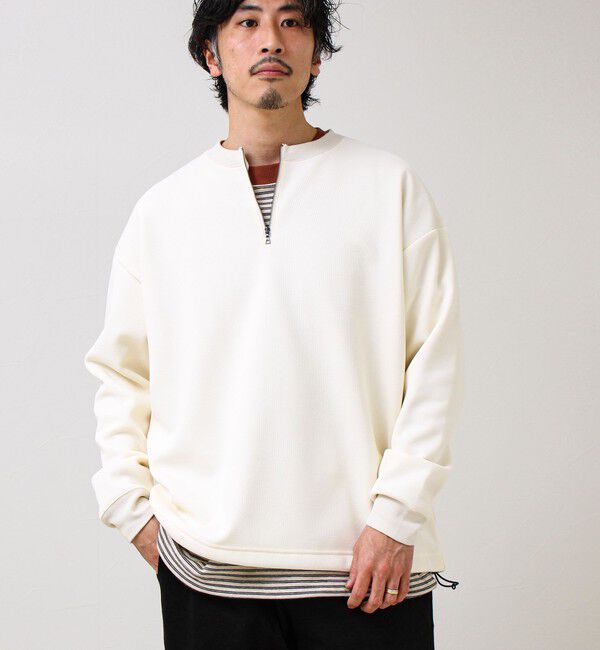 GLOSTER「ワッフルフリース ハーフジッププルオーバー」|スウェット・ジャージ|