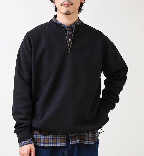 GLOSTER「ワッフルフリース ハーフジッププルオーバー」|スウェット・ジャージ|