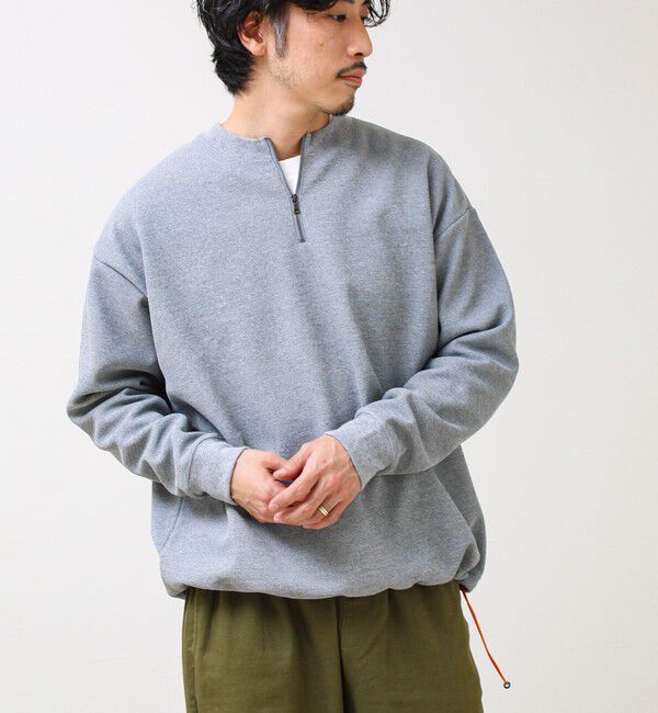 GLOSTER「ワッフルフリース ハーフジッププルオーバー」|スウェット・ジャージ|