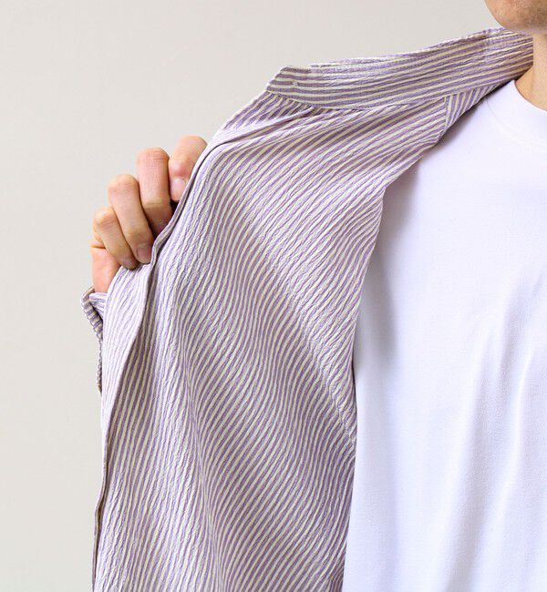 GLOSTER「【清涼感のある表情】ストライプレギュラーカラーシャツ」|シャツ・ブラウス|