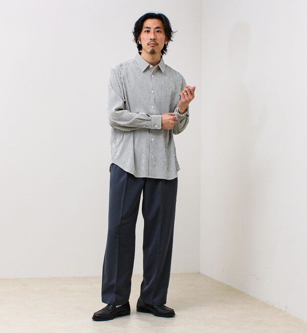 GLOSTER「【清涼感のある表情】ストライプレギュラーカラーシャツ」|シャツ・ブラウス|