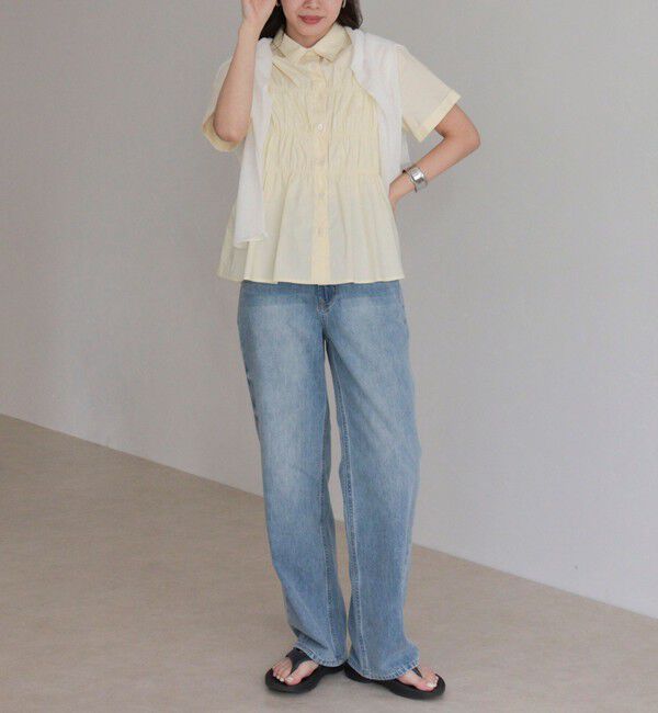 fredy emue「シャーリング半袖シャツ」|シャツ・ブラウス|