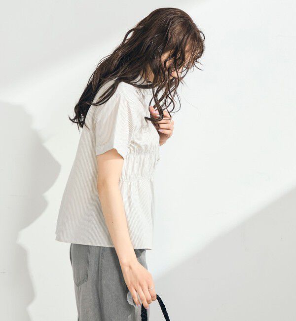 fredy emue「シャーリング半袖シャツ」|シャツ・ブラウス|