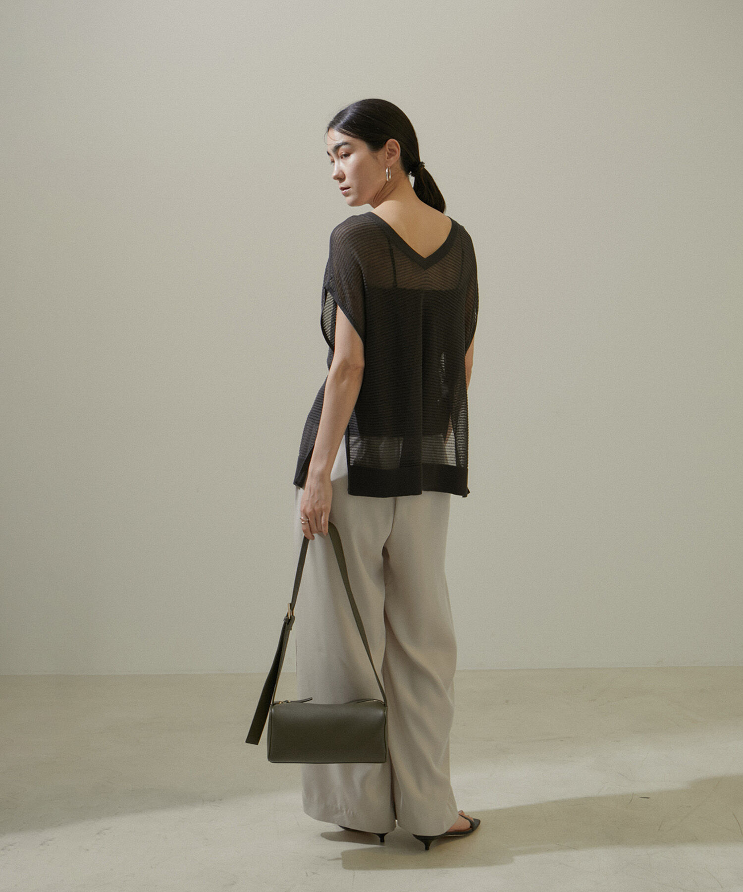 SALON adam et rope'「透かし編み2WAYメッシュプルオーバー【洗える】」|ニット・セーター|