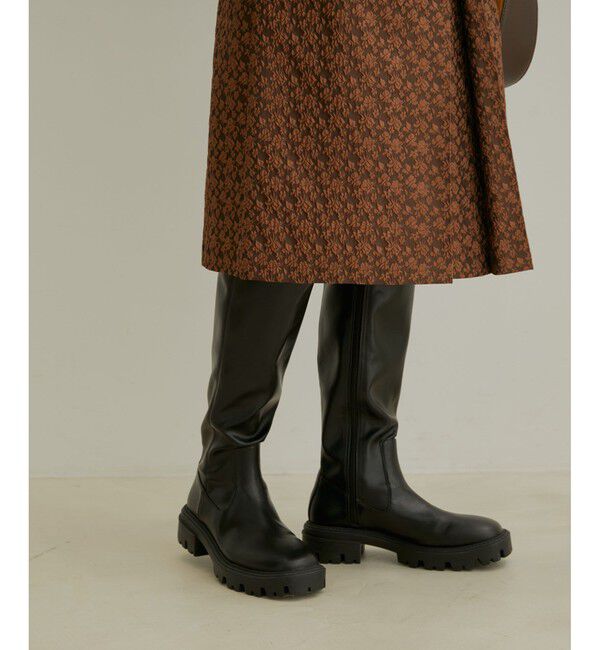 VIS「ボリュームソールストレッチロングブーツ」|ロングブーツ|ブラック(01)