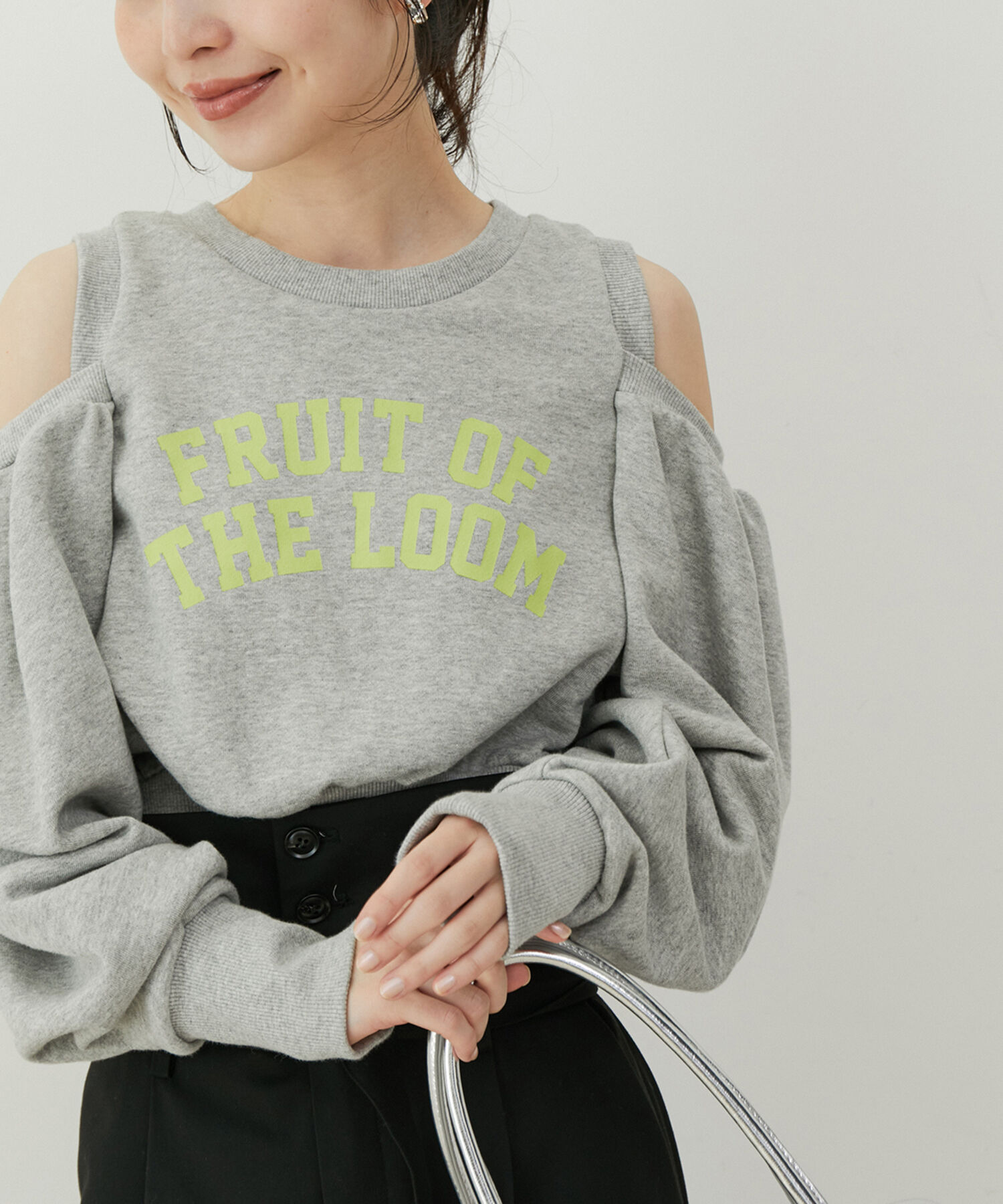 VIS「【FRUIT OF THE LOOM別注】オープンショルダースウェット」|スウェット・ジャージ|グレー(07)