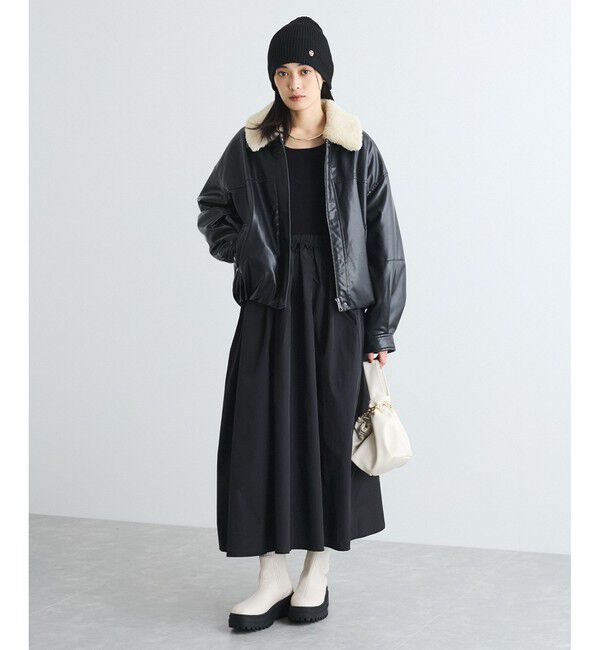 VIS「【前後2WAY】ニットドッキングワンピース【洗える】」|ワンピース|