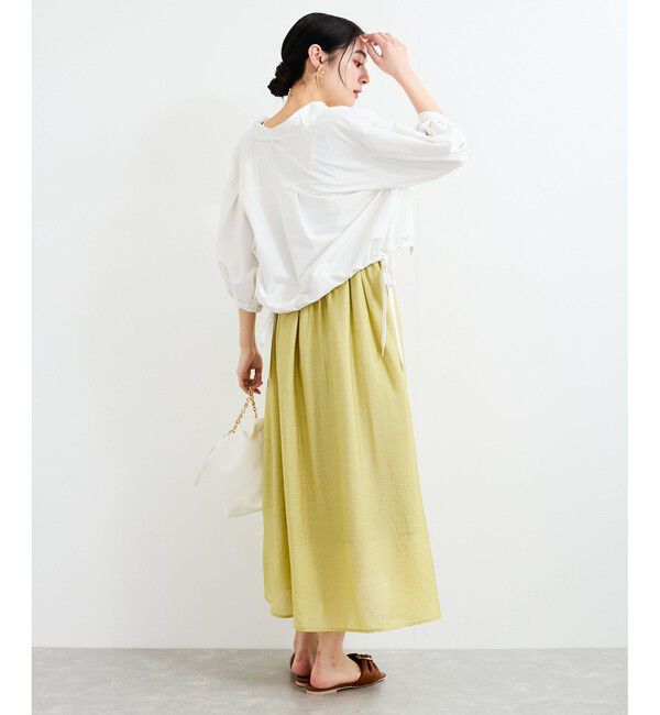 VIS「ドロストボリュームスリーブシャツ（レース・無地）」|シャツ・ブラウス|