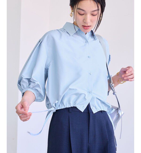 VIS「ドロストボリュームスリーブシャツ（レース・無地）」|シャツ・ブラウス|