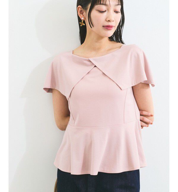 VIS「【WEB限定】ビッグカラーペプラムカットソー」|Tシャツ・カットソー|