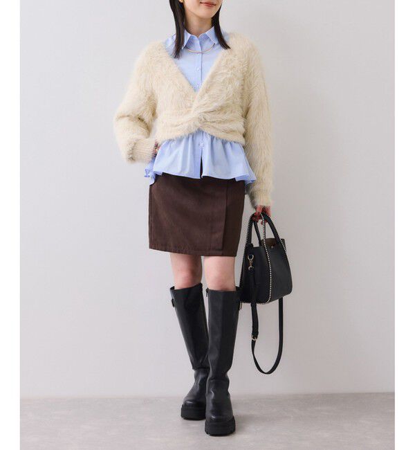 VIS「ねじりショートトップス付きロングニットワンピース/イージーケア」|ワンピース|