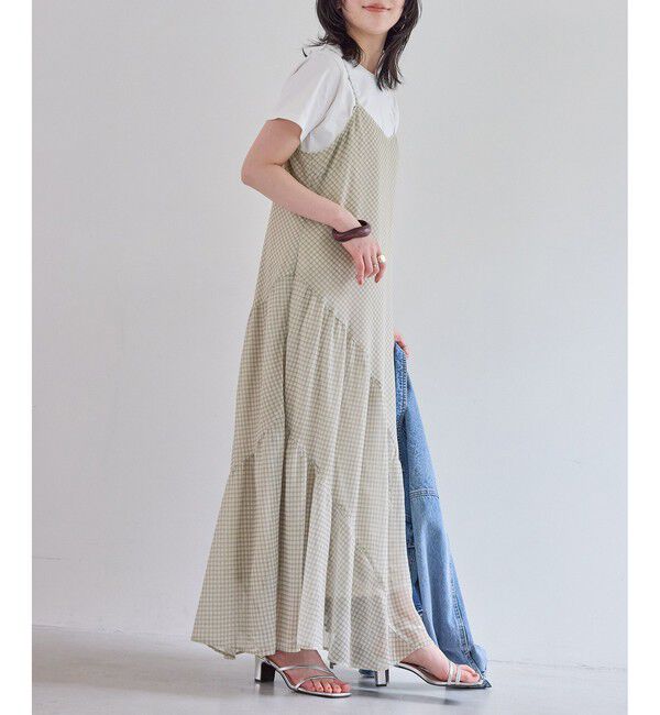 VIS「シアーチェックキャミワンピース」|キャミソール|