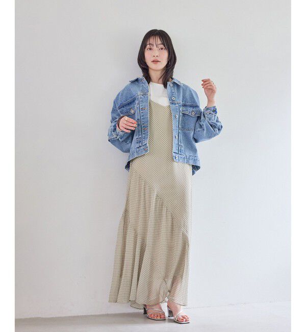 VIS「シアーチェックキャミワンピース」|キャミソール|