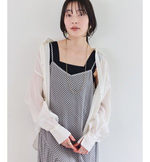 VIS「シアーチェックキャミワンピース」|キャミソール|