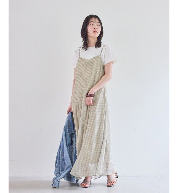 VIS「シアーチェックキャミワンピース」|キャミソール|