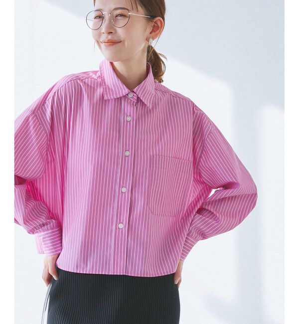 Rope&rsquo;Picnic「【花粉ガード・防シワ】クロップドシャツ」|シャツ・ブラウス|