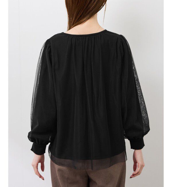 Rope&rsquo;Picnic「チュールドッキングボリュームスリーブニットプルオーバー」|ニット・セーター|