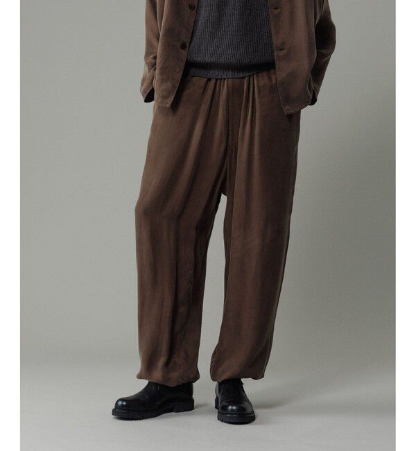 ADAM ET ROPE'「キュプラビスコース ワイドイージーパンツ  / セットアップ対応 」|チノ|