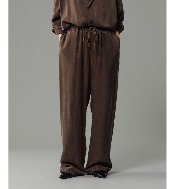 ADAM ET ROPE'「キュプラビスコース ワイドイージーパンツ  / セットアップ対応 」|チノ|カーキー(36)