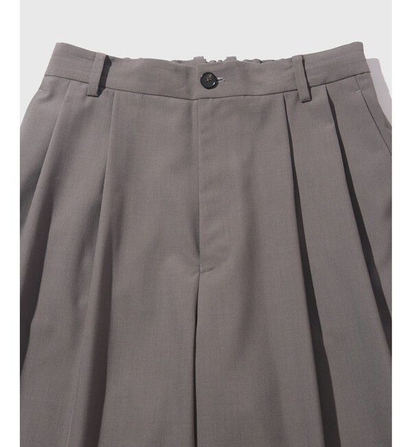 ADAM ET ROPE'「ドライウーステッドワイドショートスラックス」|チノ|