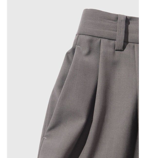 ADAM ET ROPE'「ドライウーステッドワイドショートスラックス」|チノ|