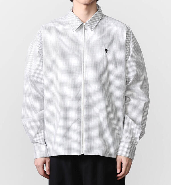 GYMPHLEX「Gymphlex | コットンタイプライター 長袖ジップシャツ MEN」|シャツ・ブラウス|