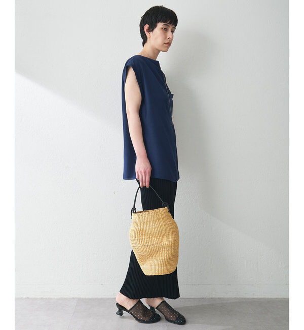  「サテンワッシャーノースリーブブラウス」|シャツ・ブラウス|