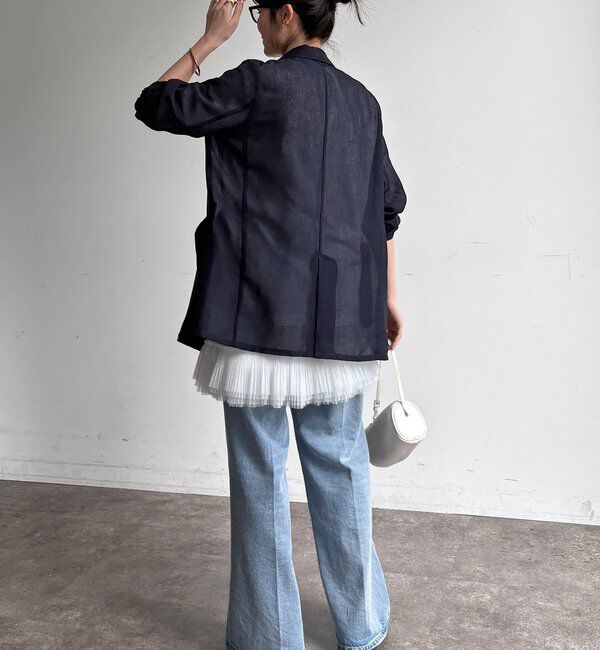  「【ウォッシャブル】シアーダブルジャケット」|テーラードジャケット|