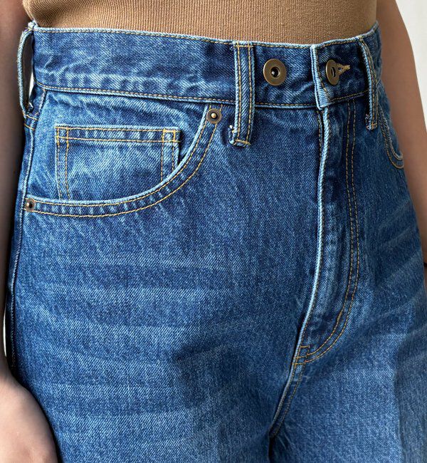  「ハイウエストダブルボタンデニム」|デニム|