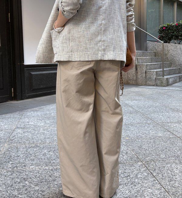  「ウエスト折り返しギャザーパンツ」|チノ|