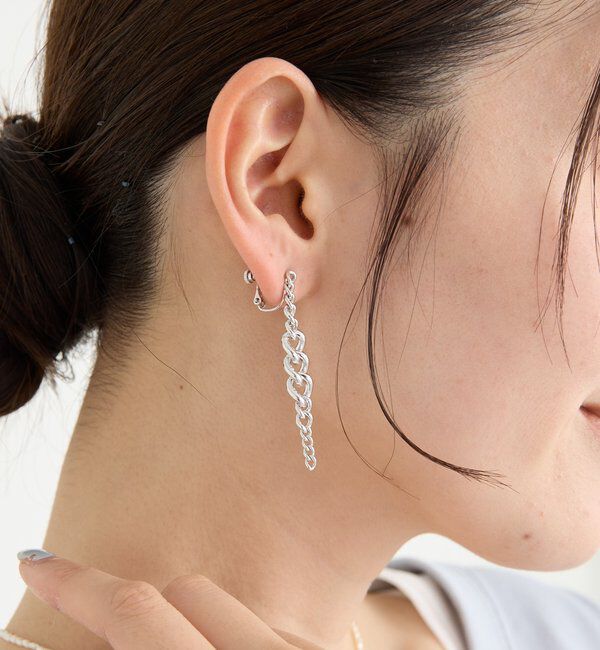  「【存在感抜群】チェーンイヤリング」|ブローチ・コサージュ|シルバー