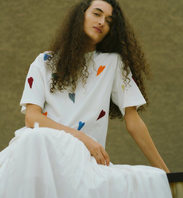  「【Dhritie】リーフ刺繍Tee」|Tシャツ・カットソー|ホワイトその他2