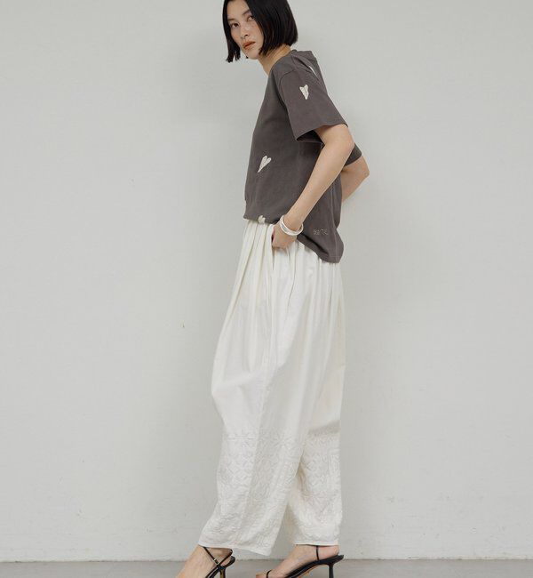  「【Dhritie】リーフ刺繍Tee」|Tシャツ・カットソー|