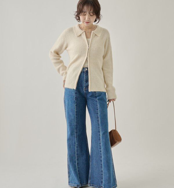  「ビスチェ付き ダブルＺＩＰカーディガン」|カーディガン|