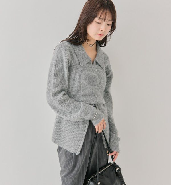  「ビスチェ付き ダブルＺＩＰカーディガン」|カーディガン|