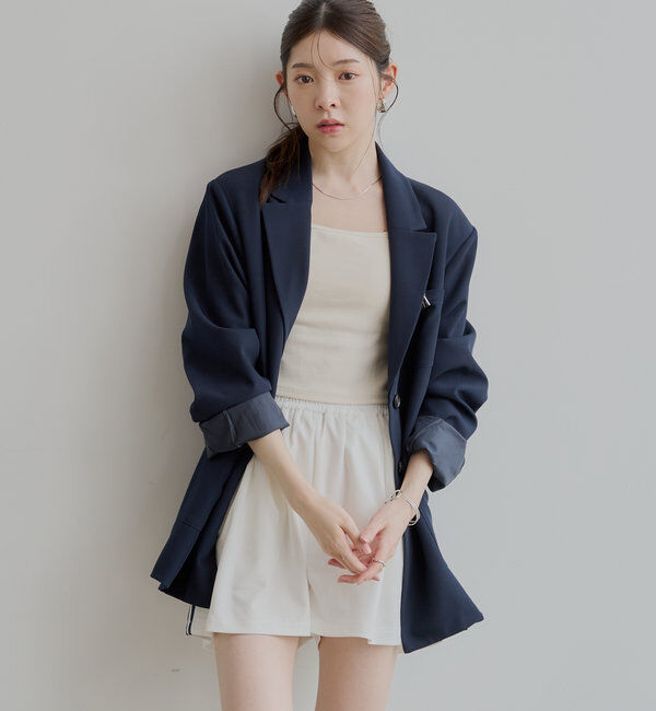  「ロゴブローチ付きオーバーシングルジャケット」|テーラードジャケット|